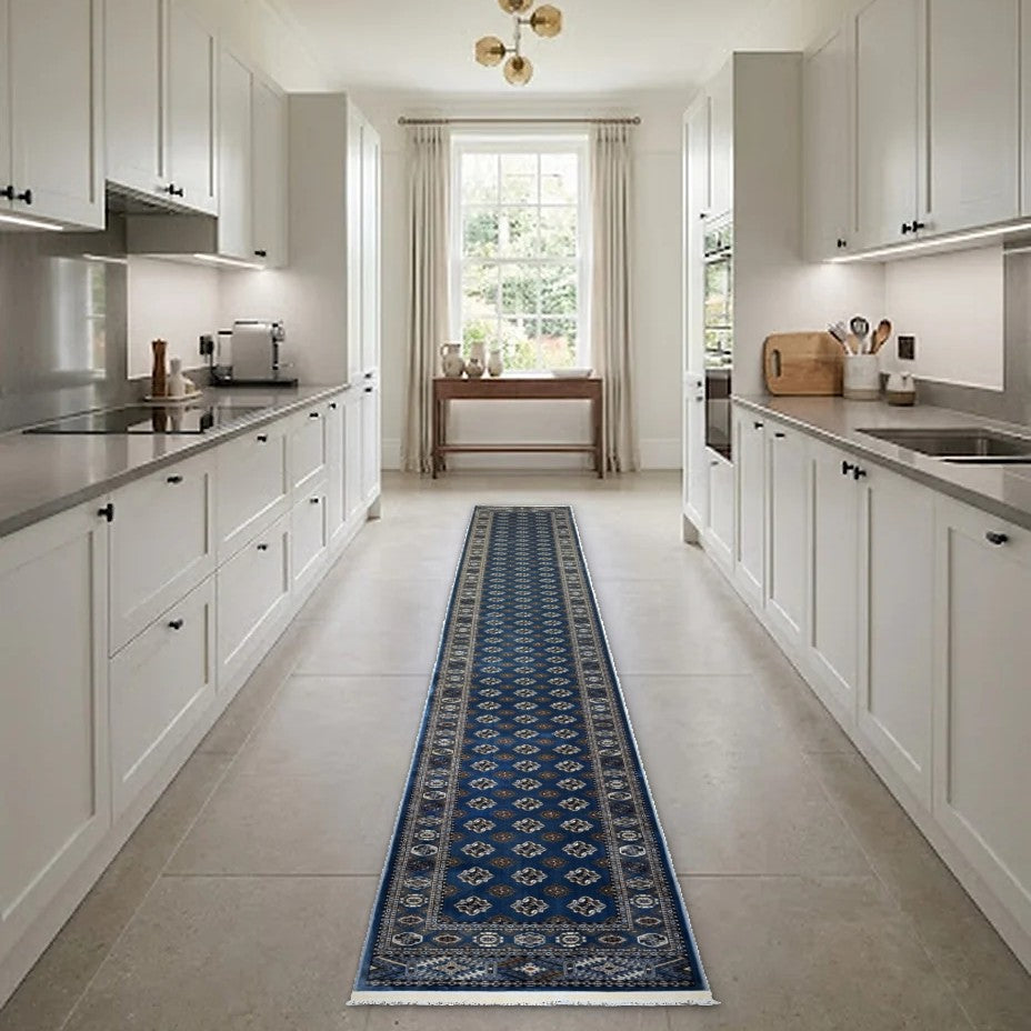 Room view: the rug on the floor of a furnished room