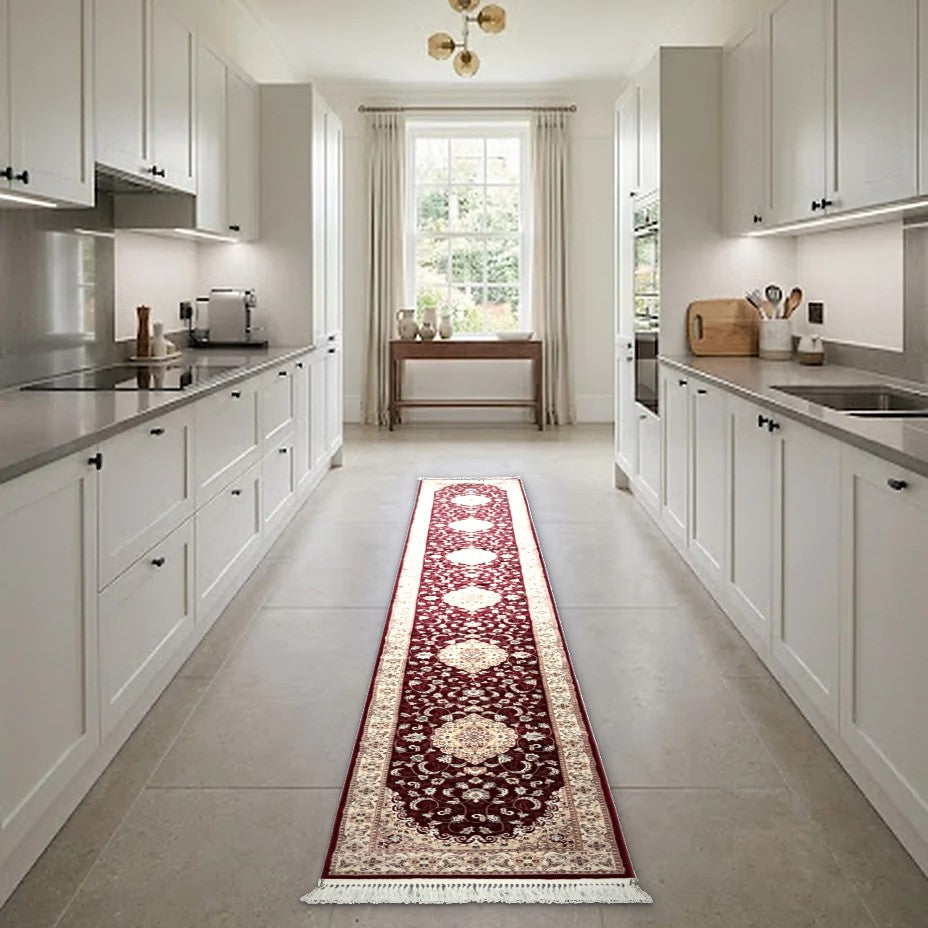 Room view: the rug on the floor of a furnished room