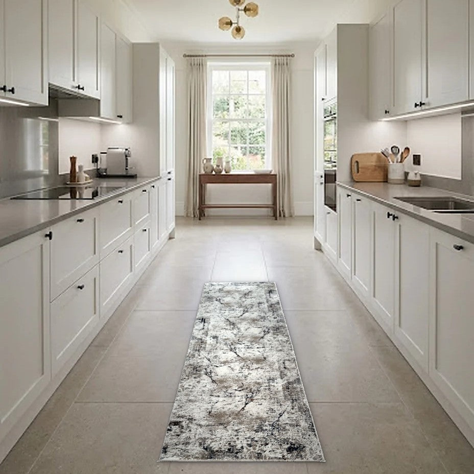 Room view: the rug on the floor of a furnished room
