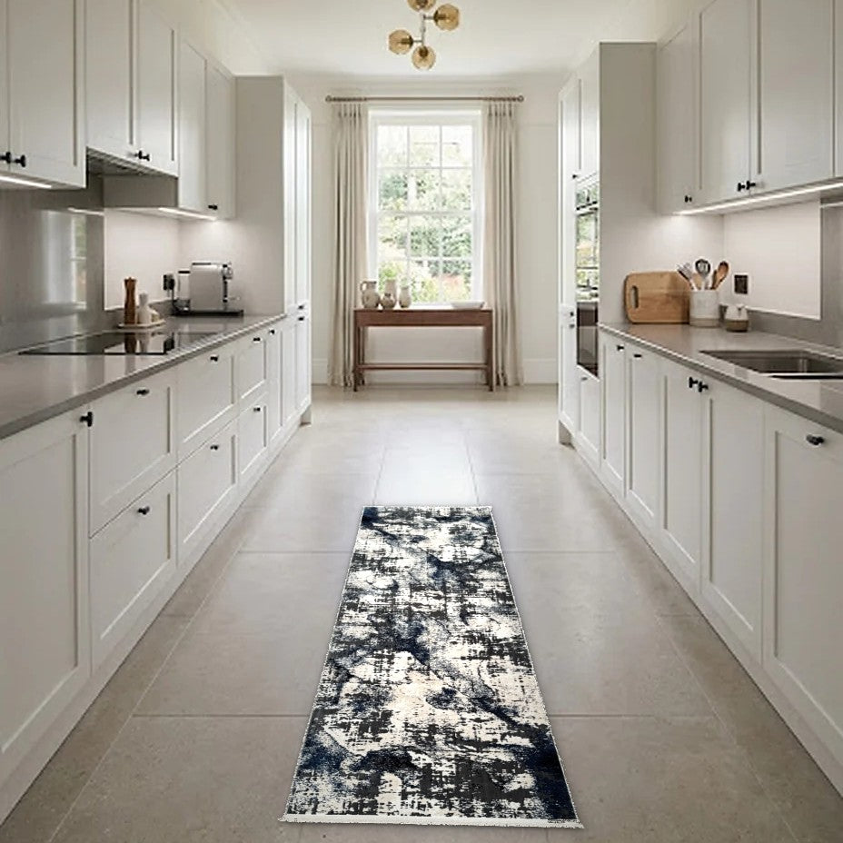Room view: the rug on the floor of a furnished room