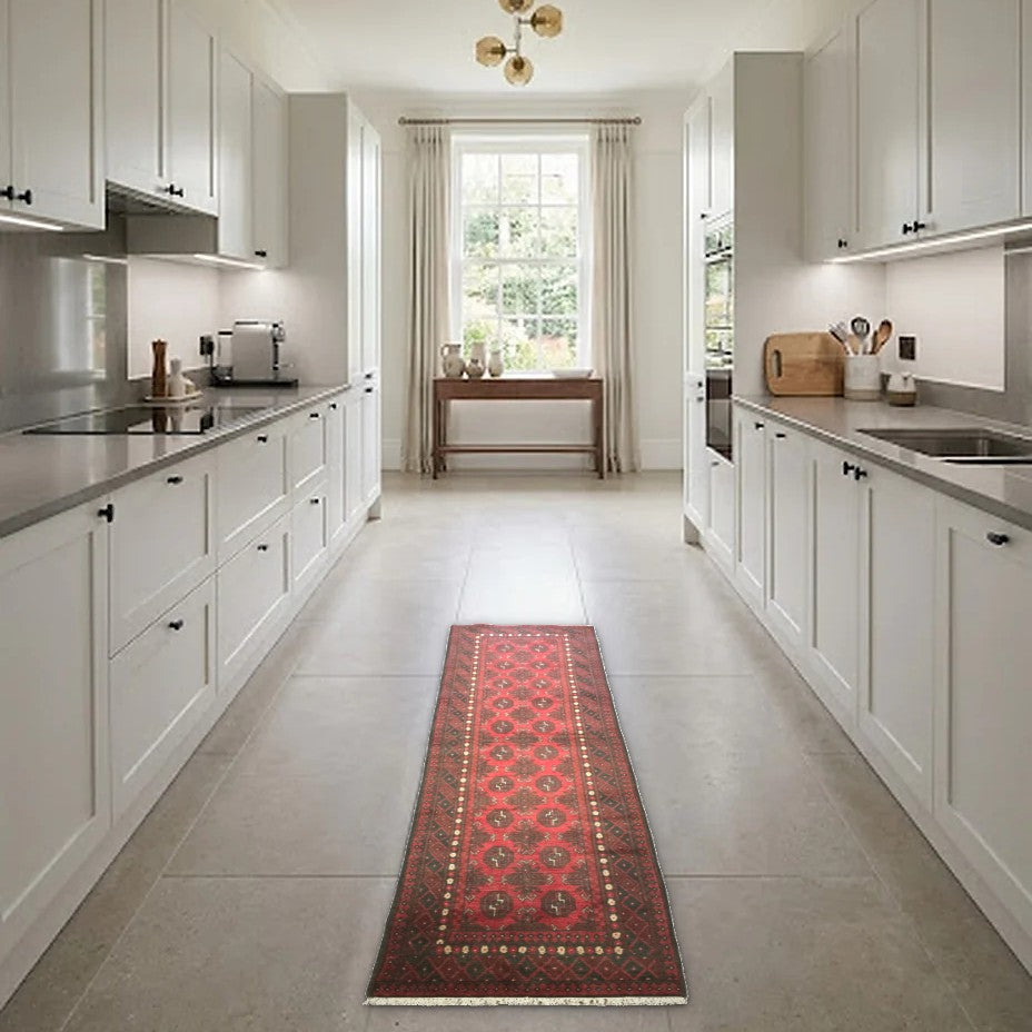 Room view: the rug on the floor of a furnished room