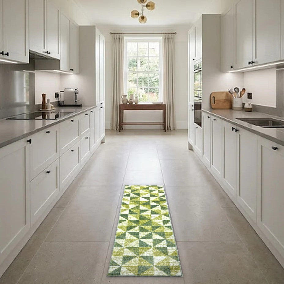 Room view: the rug on the floor of a furnished room