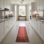 Room view: the rug on the floor of a furnished room