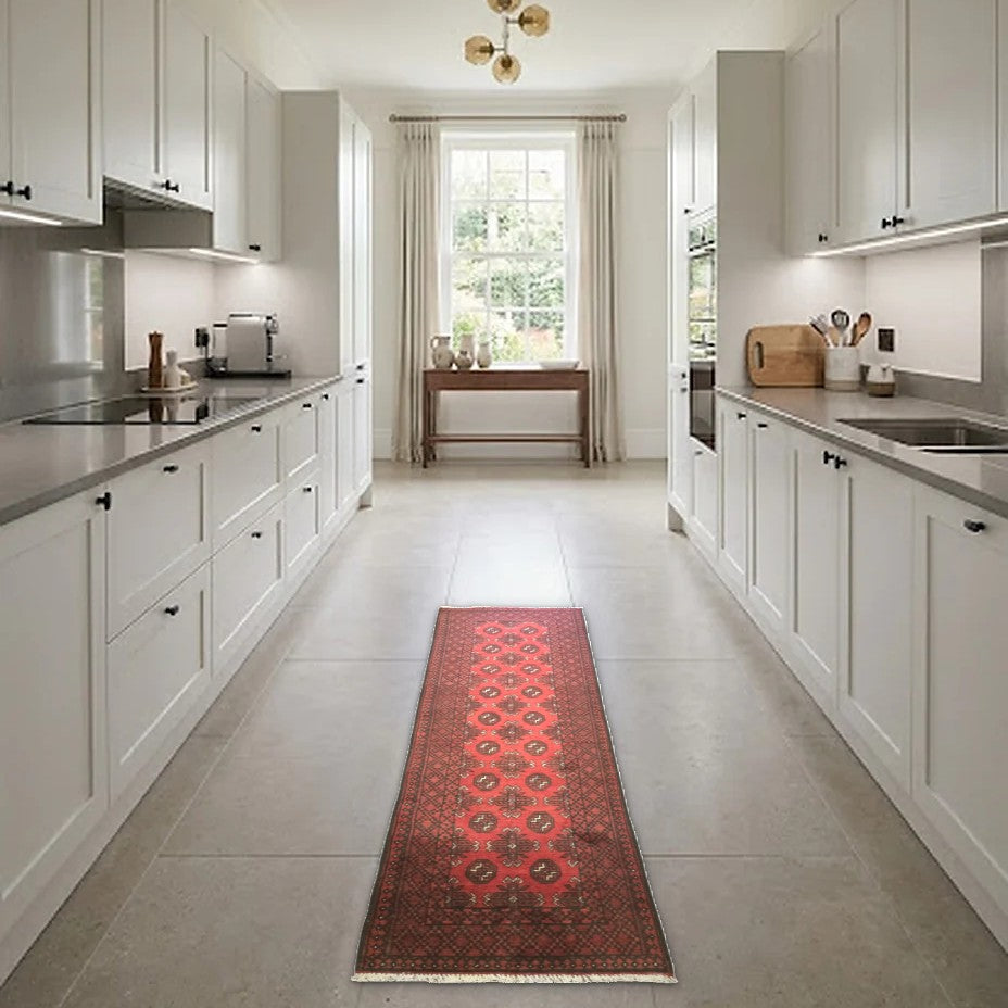 Room view: the rug on the floor of a furnished room