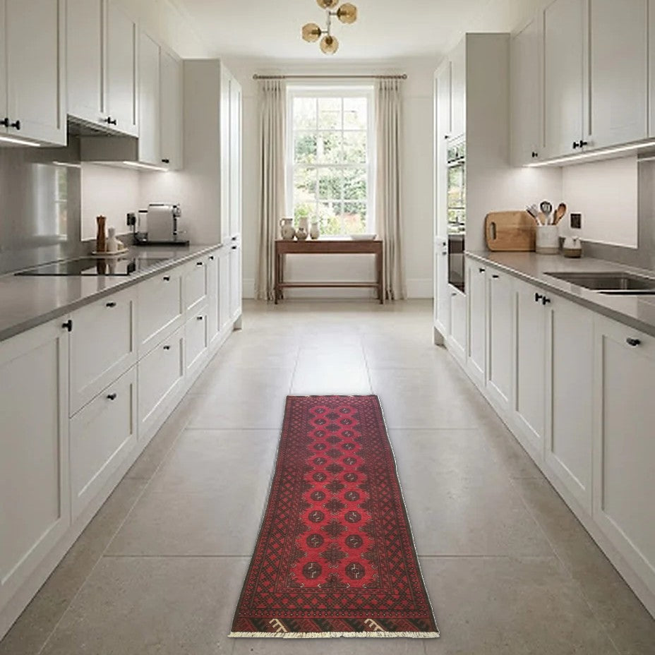 Room view: the rug on the floor of a furnished room
