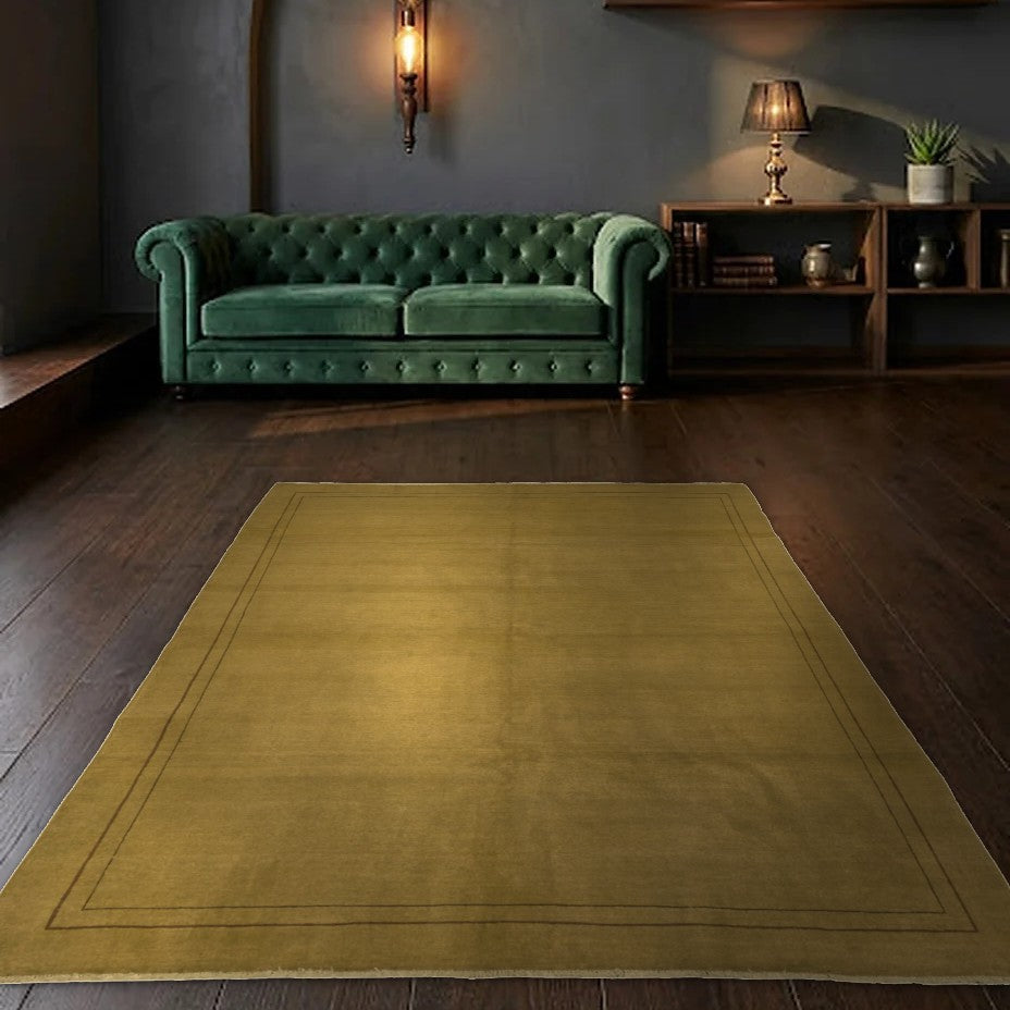 Room view: the rug on the floor of a furnished room