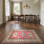Room view: the rug on the floor of a furnished room