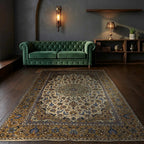 Room view: the rug on the floor of a furnished room