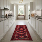 Room view: the rug on the floor of a furnished room