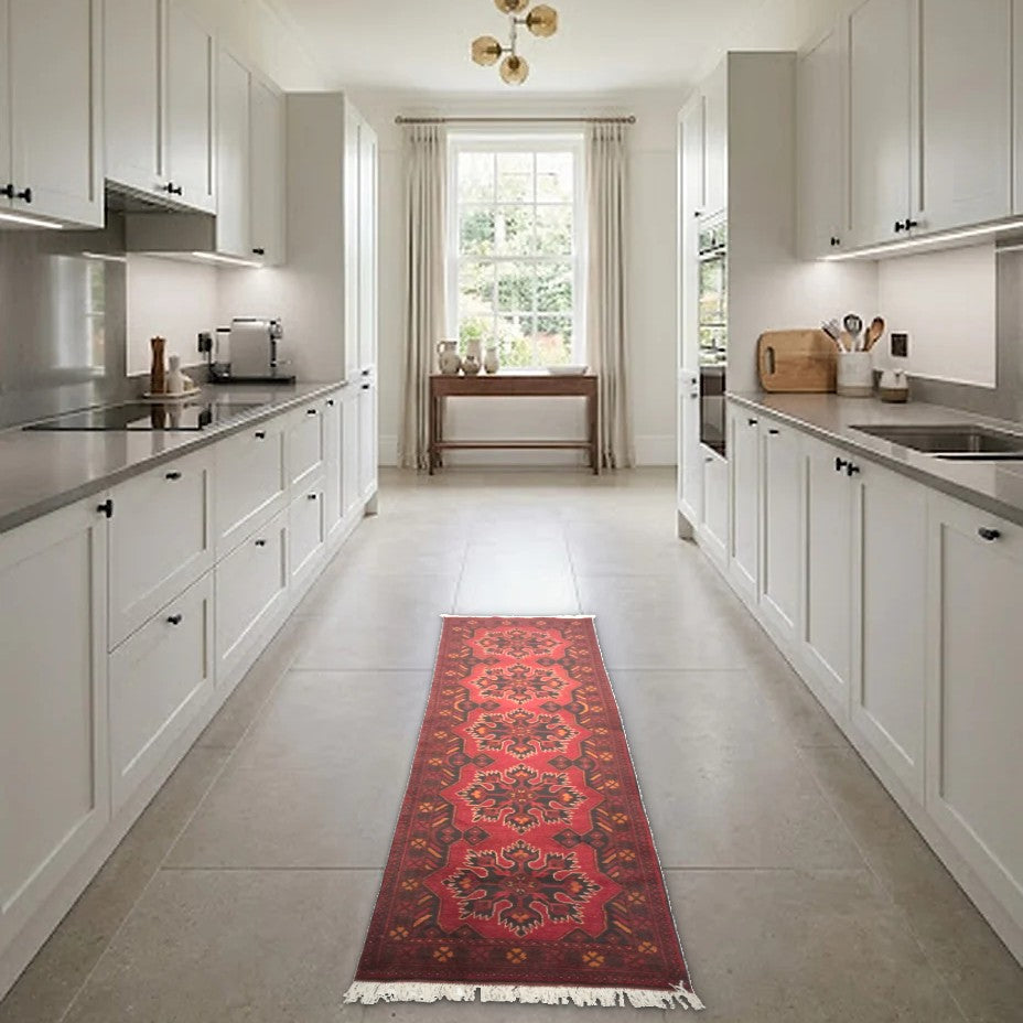 Room view: the rug on the floor of a furnished room