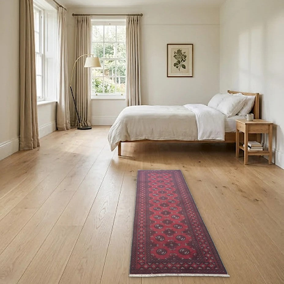 Room view: the rug on the floor of a furnished room