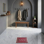 Room view: the rug on the floor of a furnished room