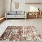 Room view: the rug on the floor of a furnished room
