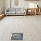 Room view: the rug on the floor of a furnished room
