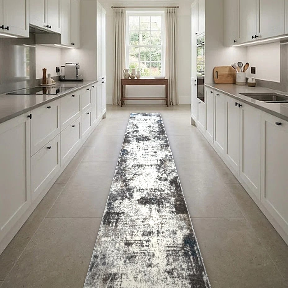 Room view: the rug on the floor of a furnished room