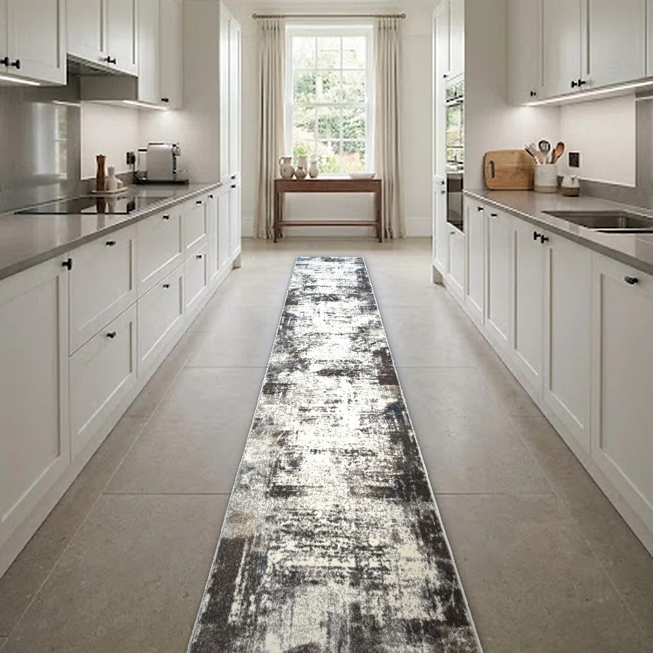 Room view: the rug on the floor of a furnished room