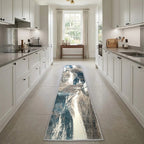 Room view: the rug on the floor of a furnished room