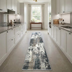 Room view: the rug on the floor of a furnished room