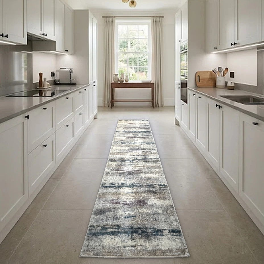 Room view: the rug on the floor of a furnished room