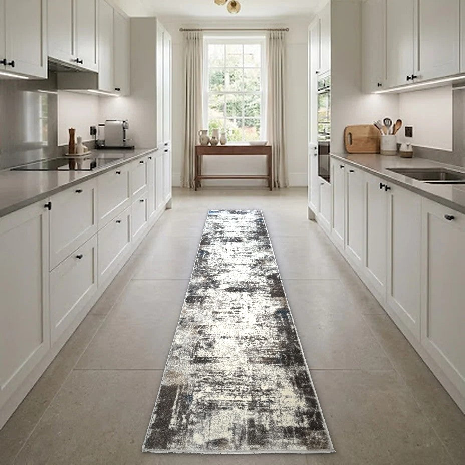 Room view: the rug on the floor of a furnished room