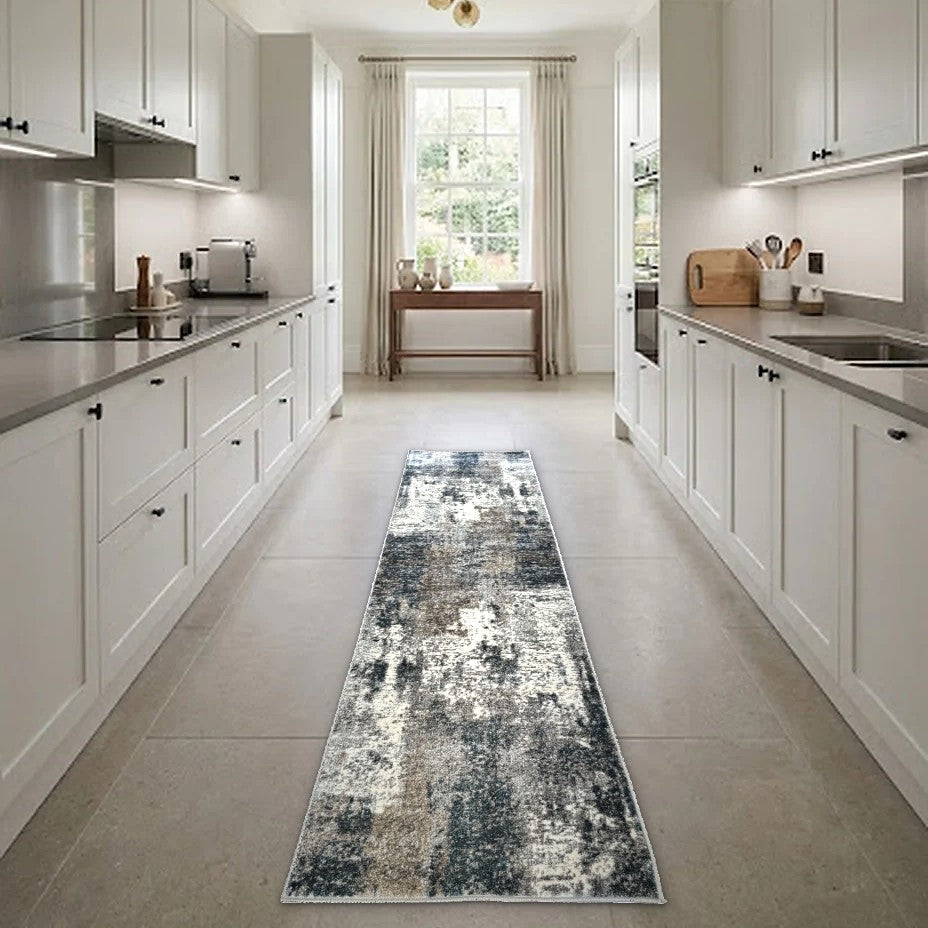 Room view: the rug on the floor of a furnished room