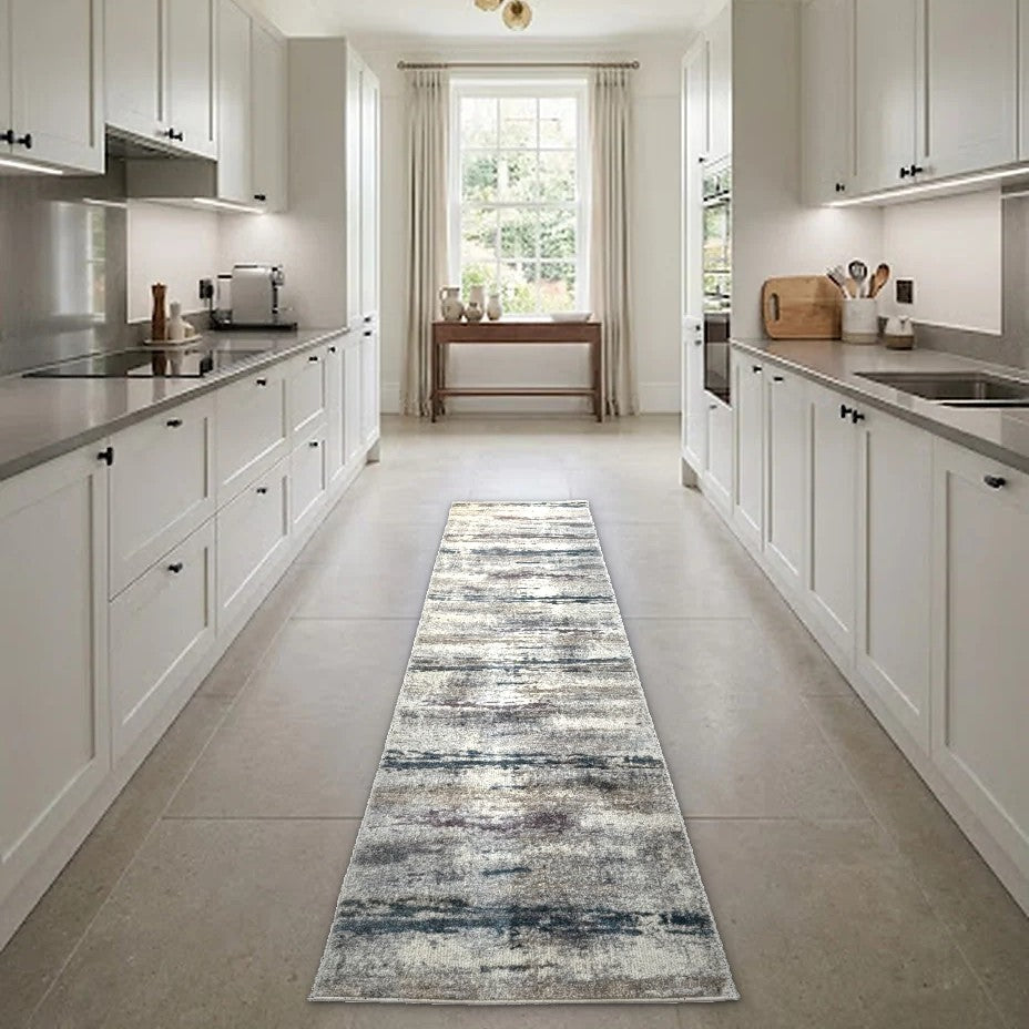 Room view: the rug on the floor of a furnished room