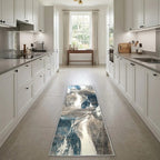 Room view: the rug on the floor of a furnished room