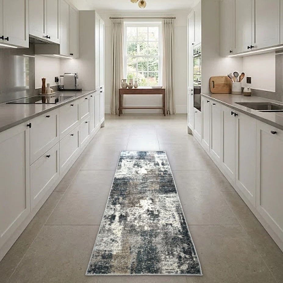 Room view: the rug on the floor of a furnished room