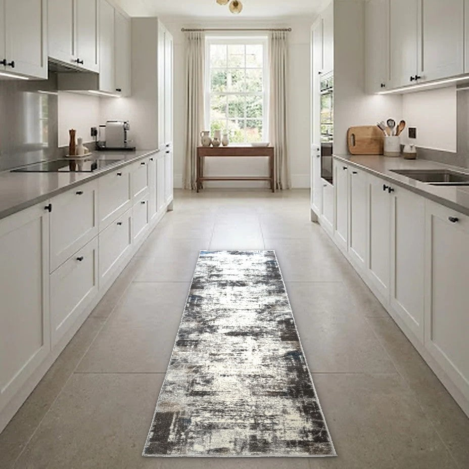 Room view: the rug on the floor of a furnished room