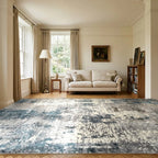 Room view: the rug on the floor of a furnished room