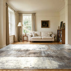 Room view: the rug on the floor of a furnished room