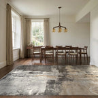 Room view: the rug on the floor of a furnished room