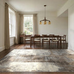 Room view: the rug on the floor of a furnished room
