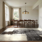 Room view: the rug on the floor of a furnished room