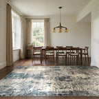 Room view: the rug on the floor of a furnished room