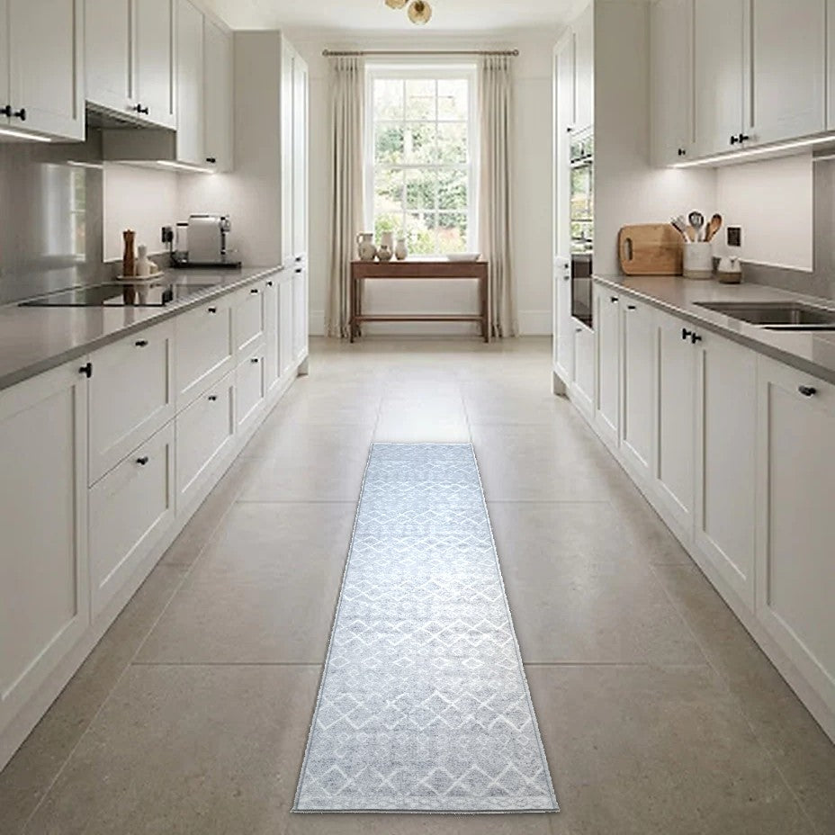 Room view: the rug on the floor of a furnished room