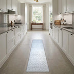 Room view: the rug on the floor of a furnished room
