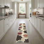 Room view: the rug on the floor of a furnished room
