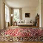 Room view: the rug on the floor of a furnished room