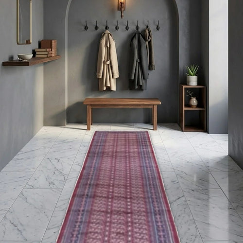 Room view: the rug on the floor of a furnished room, shown at its real size