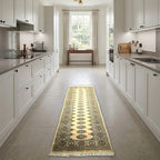 Room view: the rug on the floor of a furnished room, shown at its real size