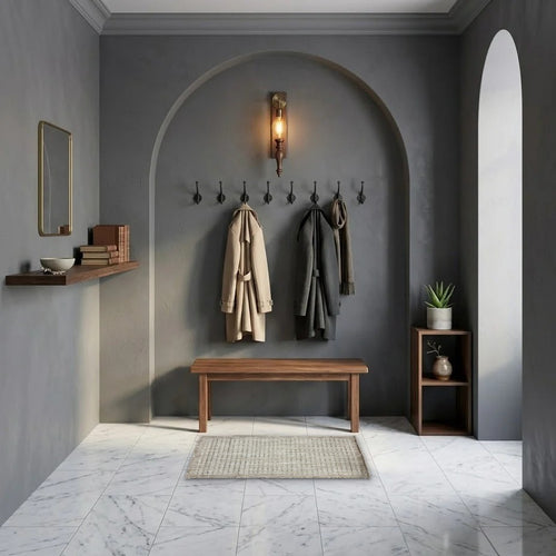 Room view: the rug on the floor of a furnished room, shown at its real size
