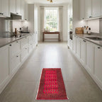 Room view: the rug on the floor of a furnished room, shown at its real size