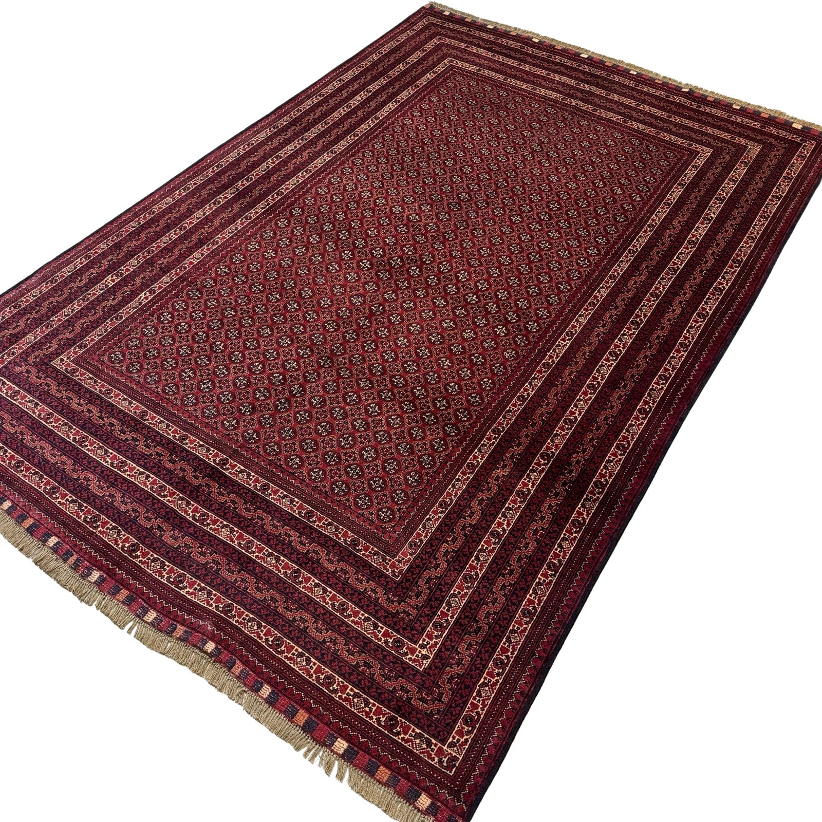 300 x 200 cm Hand-Knotted Afghan Khoja Roshnai Geometric Rug