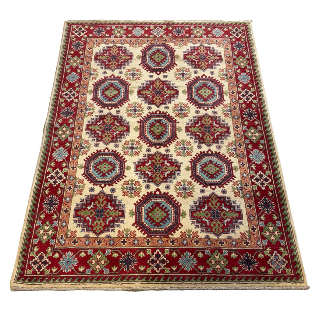 197 x 146 cm Hand Knotted Afghan Kazak – Wool Rug