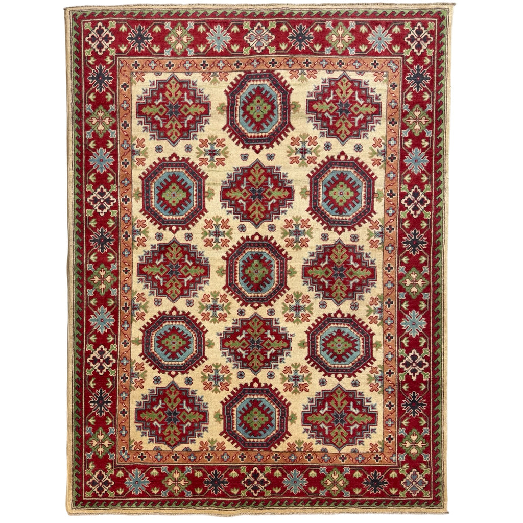 197 x 146 cm Hand Knotted Afghan Kazak – Wool Rug