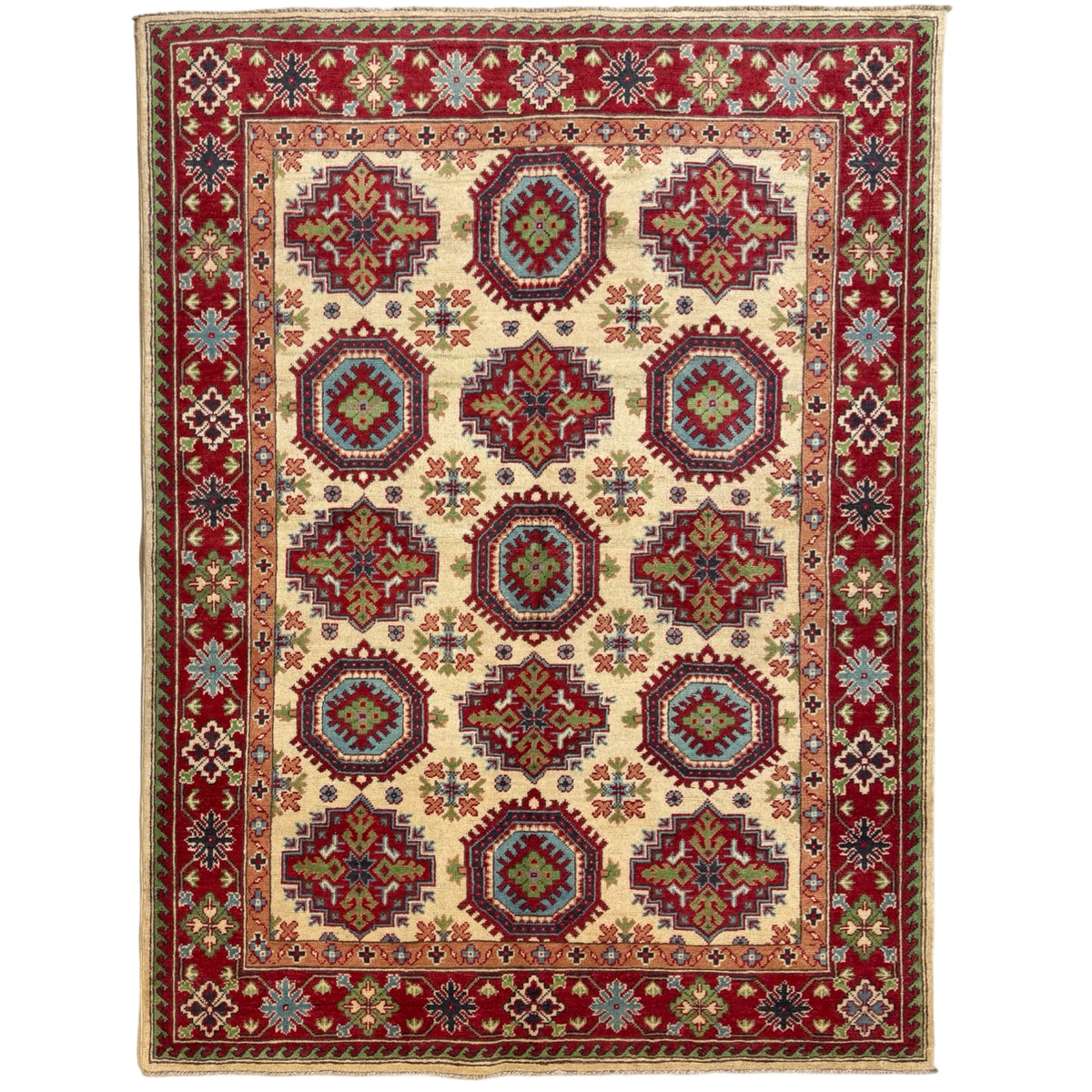 197 x 146 cm Hand Knotted Afghan Kazak – Wool Rug