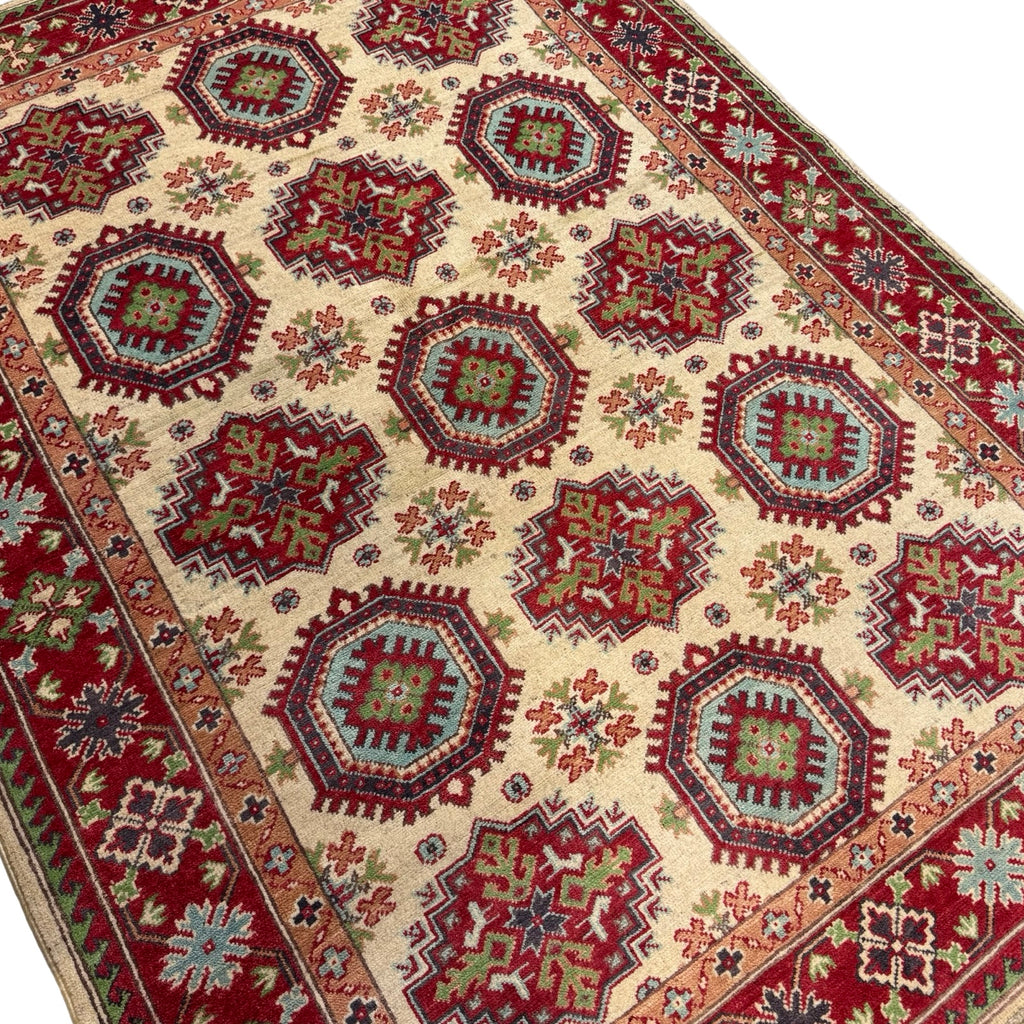 197 x 146 cm Hand Knotted Afghan Kazak – Wool Rug