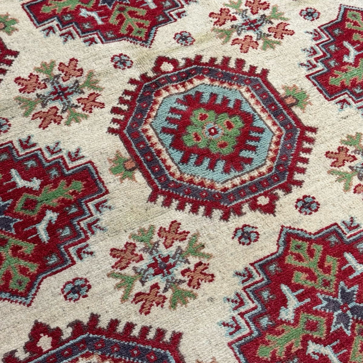197 x 146 cm Hand Knotted Afghan Kazak – Wool Rug