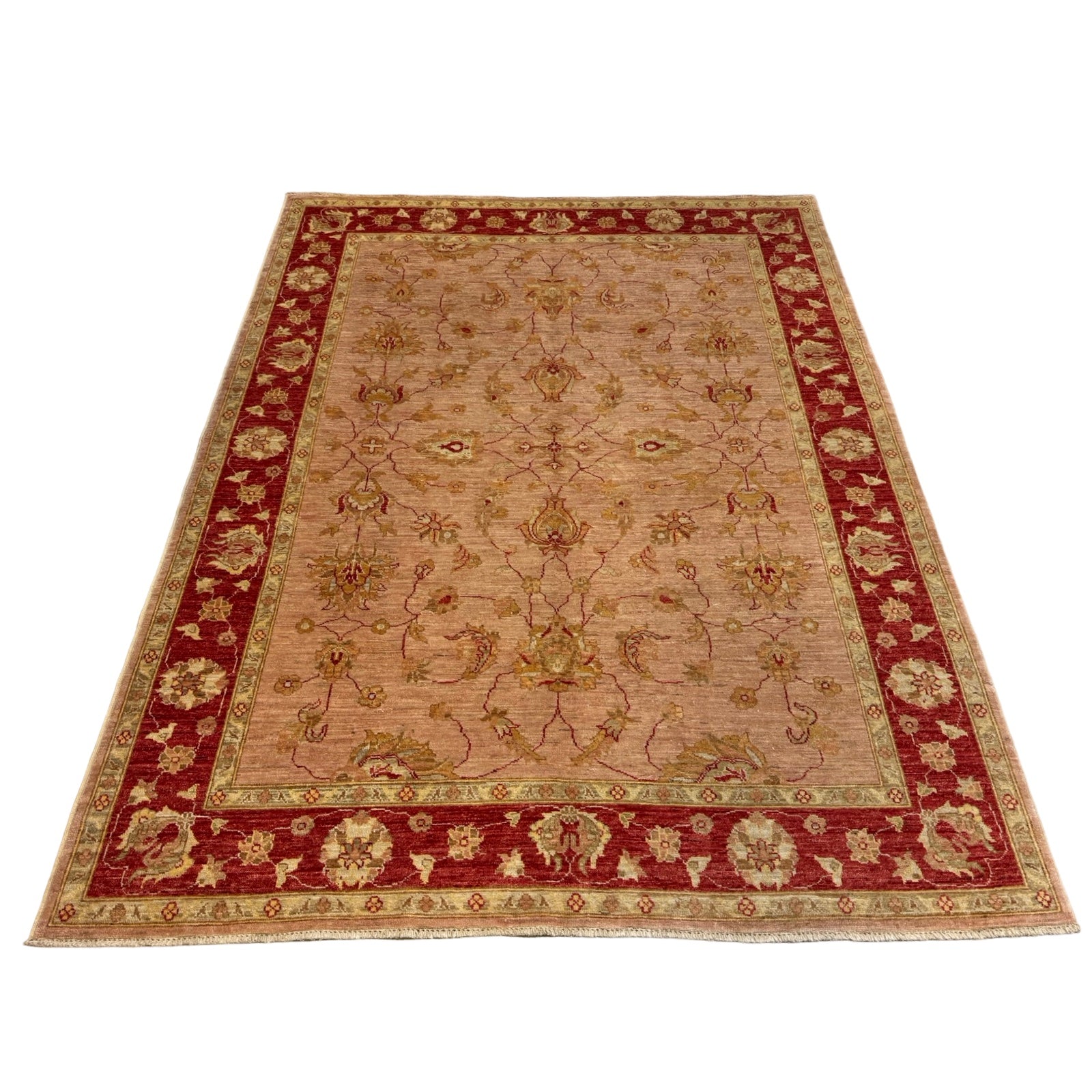 241 x 188 cm Afghan Chobi Ziegler Hand-Knotted Wool Rug